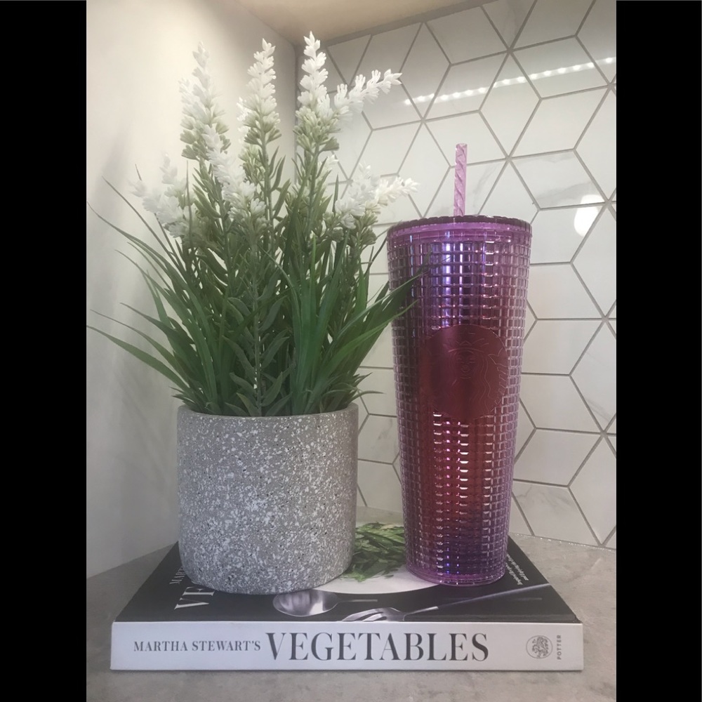 Starbucks 2021 Summer Pink Purple Grid Venti